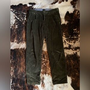 JCREW Pleated Corduroy Pants - 32x32 Dark Green